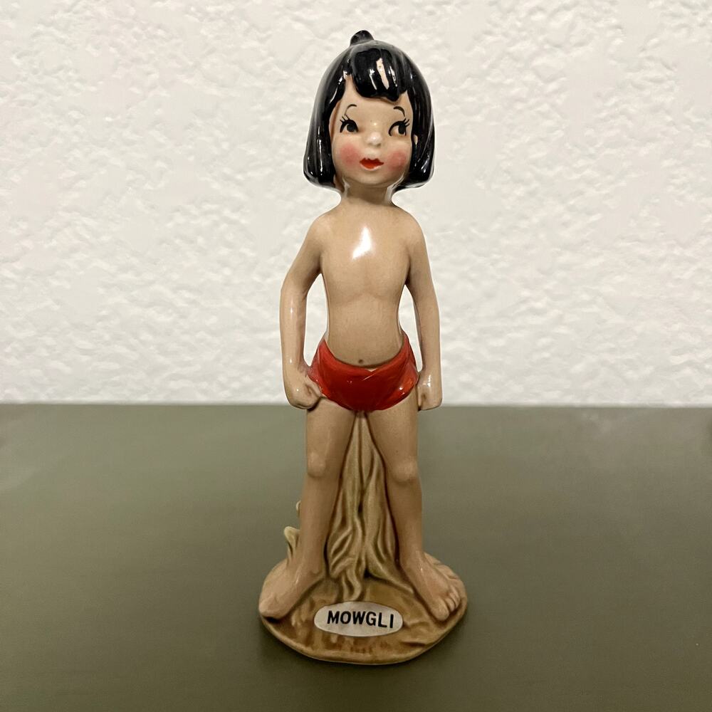 Vintage 60s Jungle Book MOWGLI Ceramic Figurine (Original Disneyland Price Tag)